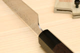 Yoshihiro Inox Stain-resistant Aus-10 Hammered Damascus Stainless Steel Ice Hardened Sujihiki Slicer Rosewood Handle