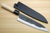 Yoshihiro Nashiji Kurouchi White Steel #2 Stainless Clad Gyuto Chefs Knife with Kaede Wood Handle