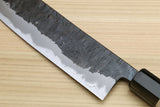 Yoshihiro Nashiji Kurouchi White Steel #2 Stainless Clad Nakiri Vegetable Knife with Kaede Wood Handle (Narrow Blade)