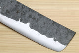 Yoshihiro Nashiji Kurouchi White Steel #2 Stainless Clad Nakiri Vegetable Knife with Kaede Wood Handle