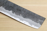 Yoshihiro Nashiji Kurouchi White Steel #2 Stainless Clad Nakiri Vegetable Knife with Kaede Wood Handle (Narrow Blade)