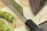Yoshihiro Suminagashi Blue Steel #1 Kiritsuke Multipurpose Japanese Chef Knife Ebony wood Handle & Saya