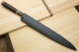 Yoshihiro SVG-10 Semi-Stainless Steel Mirror Finished Yanagi Sushi Sashimi Japanese Knife Ebony Handle with Sterling Silver Ring