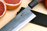 Yoshihiro Mizu Yaki Blue High Carbon Steel #1 Kurouchi Kiritsuke Japanese Multipurpose Knife Shitan Handle