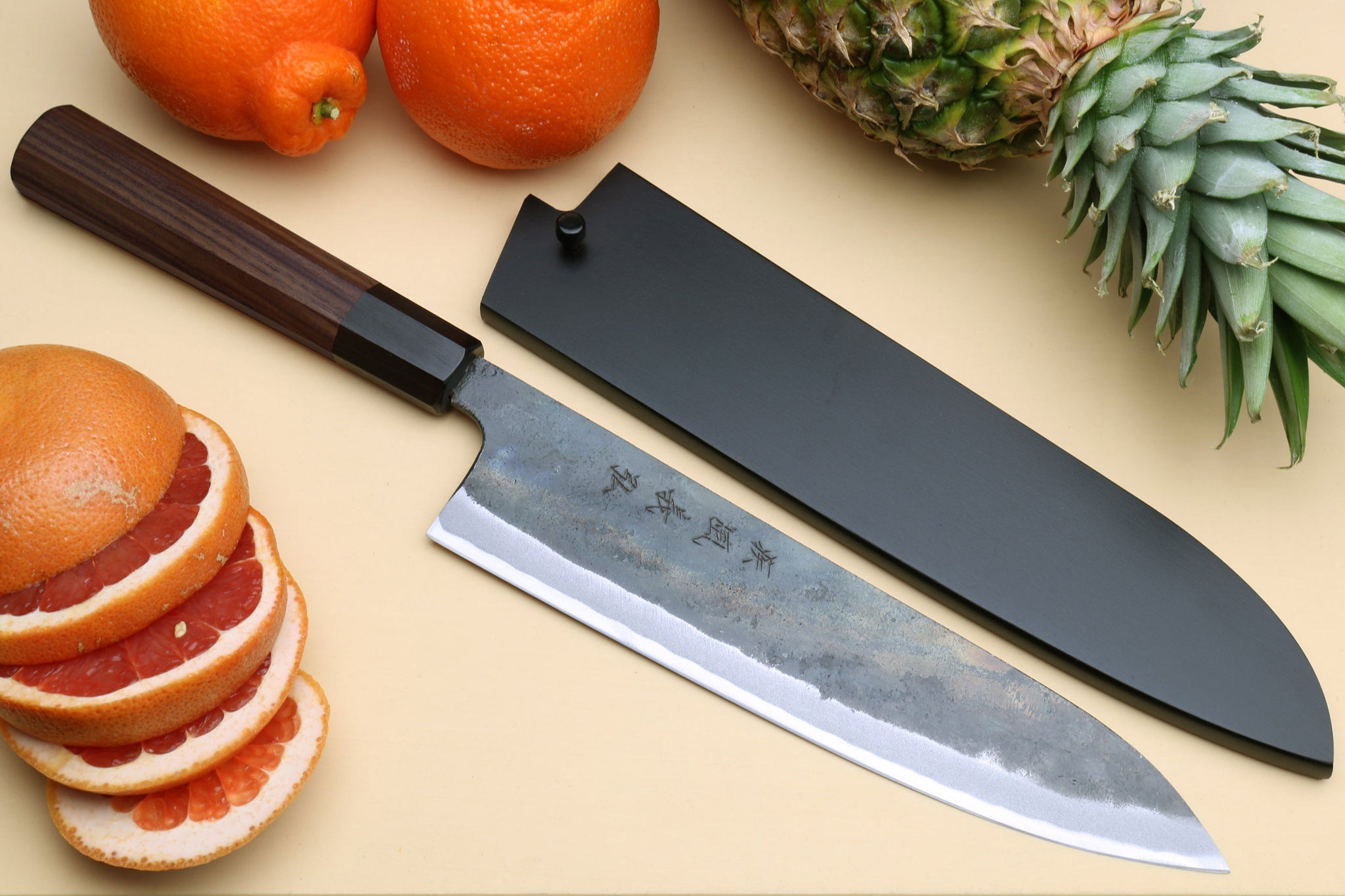 KIYOKANE Gyuto Kurouchi (Chef's Knife) Aogami Super Steel with