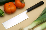 Yoshihiro Blue Steel Super Nakiri Vegetable Chefs Knife with Stainless Steel Cladding and Rosewood Handle