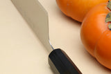 Yoshihiro Blue Steel Super Nakiri Vegetable Chefs Knife with Stainless Steel Cladding and Rosewood Handle