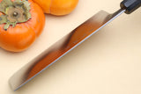 Yoshihiro Blue Steel Super Nakiri Vegetable Chefs Knife with Stainless Steel Cladding and Rosewood Handle