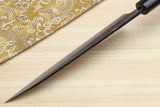 Yoshihiro Mizu Yaki Blue Steel #2 Kurouchi Petty Utility Japanese Knife Shitan Handle