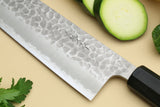Yoshihiro Hammered Super Blue Steel Stainless Clad Kiritsuke Multipurpose Japanese Chef Knife