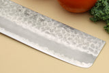 Yoshihiro Hammered Super Blue Steel Stainless Clad Nakiri Vegetable Knife