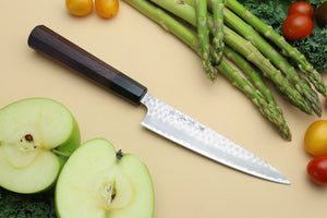 Yoshihiro Hammered Super Blue Steel Stainless Clad Petty Utility Knife