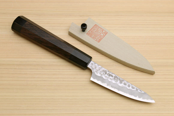 Yoshihiro Hammered Super Blue Steel Stainless Clad Paring Knife 80mm