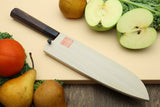 Yoshihiro Hammered Super Blue Steel Stainless Clad Santoku Multipurpose Chef Knife