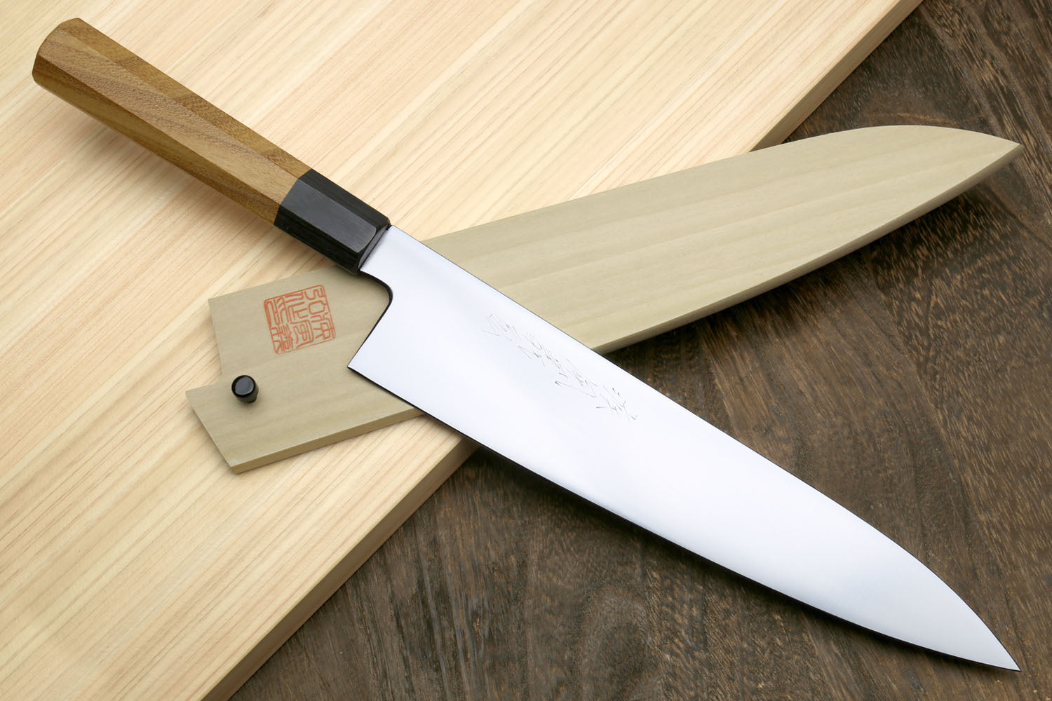 Japanese Gyuto Chef's Knife Sheath Saya Chef knife Blade Guard Wood Sheath  Case