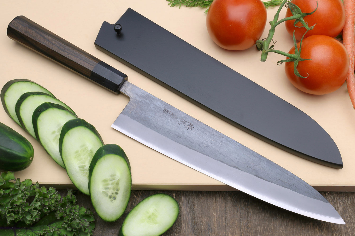 Blåt mærke Praktisk Opdater Yoshihiro Kurouchi Black-Forged Blue Steel Stainless Clad Gyuto Chefs –  Yoshihiro Cutlery