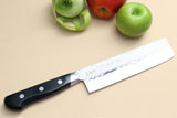 Yoshihiro Aoko Blue Steel Stainless Clad Nakiri Japanese Knife 6.5'' (165mm) Black Pakkawood Handle