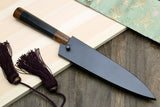 Yoshihiro Hiryu Ginsan High Carbon Stainless Steel Petty Utility Knife Ebony Handle with Nuri Saya Cover