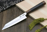 Yoshihiro Hiryu Ginsan High Carbon Stainless Steel Petty Kiritsuke Utility Knife Ebony Handle with Nuri Saya Cover