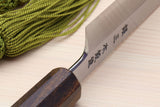 Yoshihiro Hiryu Ginsan High Carbon Stainless Steel Petty Kiritsuke Utility Knife Ebony Handle with Nuri Saya Cover