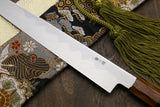 Yoshihiro Aonamiuchi Blue Steel #1 Yanagi Sushi Sashimi Japanese Knife Ryu Dragon Ebony Handle