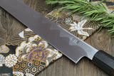 Yoshihiro Aonamiuchi Blue Steel #1 Sakimaru Takobiki Sushi Sashimi Slicing Japanese Chef Knife Ebony