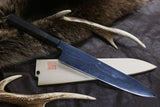 Yoshihiro Mizu Yaki Honyaki Mirror-Finished Mt. Fuji with Full Moon Gyuto Chefs Knife with Ebony Handle