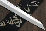 Yoshihiro Ginsan Mirror Polished Stain Resistant Steel Yanagi Kiritsuke Sushi Sashimi Japanese Knife Ebony Handle with Silver Ring
