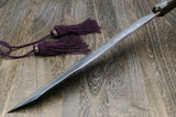 Yoshihiro High Speed Stainless Steel  Yanagi Kiritsuke Sashimi Knife Ebony Handle with Nuri Saya