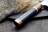 Yoshihiro Hayate ZDP-189 Super High Carbon Stainless Steel Petty Utility Chefs Knife Premium Ebony Handle with sterling silver ring, Nuri Saya Cover