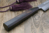 Yoshihiro High Speed Stainless Steel  Yanagi Kiritsuke Sashimi Knife Ebony Handle with Nuri Saya