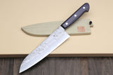 Yoshihiro Stainless Clad Nashiji Ginsan High Carbon Stain Resistant Steel Santoku Multipurpose Knife