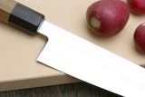 Yoshihiro VG-1 Gold Stainless Steel Gyuto Japanese Chefs Knife Ambrosia Handle with Saya Cover
