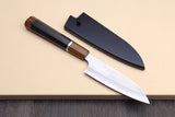 Yoshihiro Hayate ZDP-189 Super High Carbon Stainless Steel Paring Utility Chefs Knife Premium Ebony Handle with Sterling Silver Ring, Nuri Saya Cover