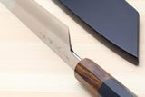 Yoshihiro Hiryu Ginsan High Carbon Stainless Steel Kiritsuke Multipurpose Knife Ebony Handle with Nuri Saya Cover