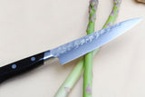 Yoshihiro Aoko Blue Steel Stainless Clad Petty Japanese Knife 5.3'' (135mm) Black Pakkawood Handle