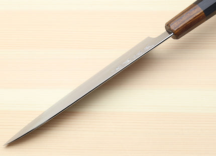 Yoshihiro Hiryu Ginsan High Carbon Stainless Steel Petty Utility Knife Ebony Handle with Nuri Saya Cover