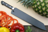 Yoshihiro High Speed Steel Kiritsuke Multipurpose Chefs Knife (Black Pakkawood Handle)