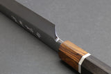 Yoshihiro Ginsanko Mirror Polished Stain Resistant Steel Yanagi Sushi Sashimi Japanese Knife Ebony Handle with Silver Ring