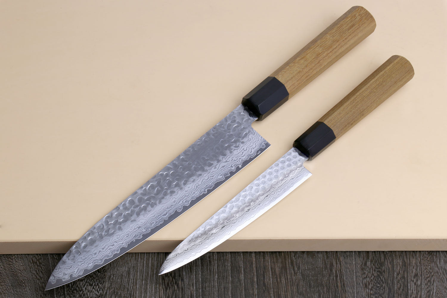 Yoshihiro VG-10 16 Layer Hammered Damascus Stainless Steel Gyuto and P –  Yoshihiro Cutlery