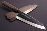 Yoshihiro Honyaki Mirror-Finished Deba Sushi Fillet Japanese Chef knife Ebony wood Handle & Saya
