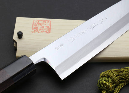 Yoshihiro Aonamiuchi Blue Steel #1 Mioroshi Filet Sushi Sashimi Japanese Chef Knife Ebony Handle