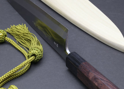 Yoshihiro Aonamiuchi Blue Steel #1 Mioroshi Filet Sushi Sashimi Japanese Chef Knife Ebony Handle