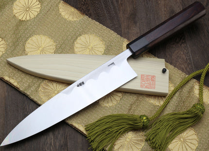Yoshihiro Aonamiuchi Blue Steel #1 Mioroshi Filet Sushi Sashimi Japanese Chef Knife Ebony Handle