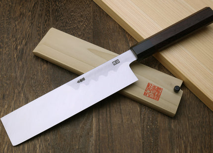 Yoshihiro Aonamiuchi Blue Steel Edo Usuba Japanese Vegetable Knife Shitan Rosewood