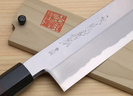 Yoshihiro Aonamiuchi Blue Steel Edo Usuba Japanese Vegetable Knife Shitan Rosewood