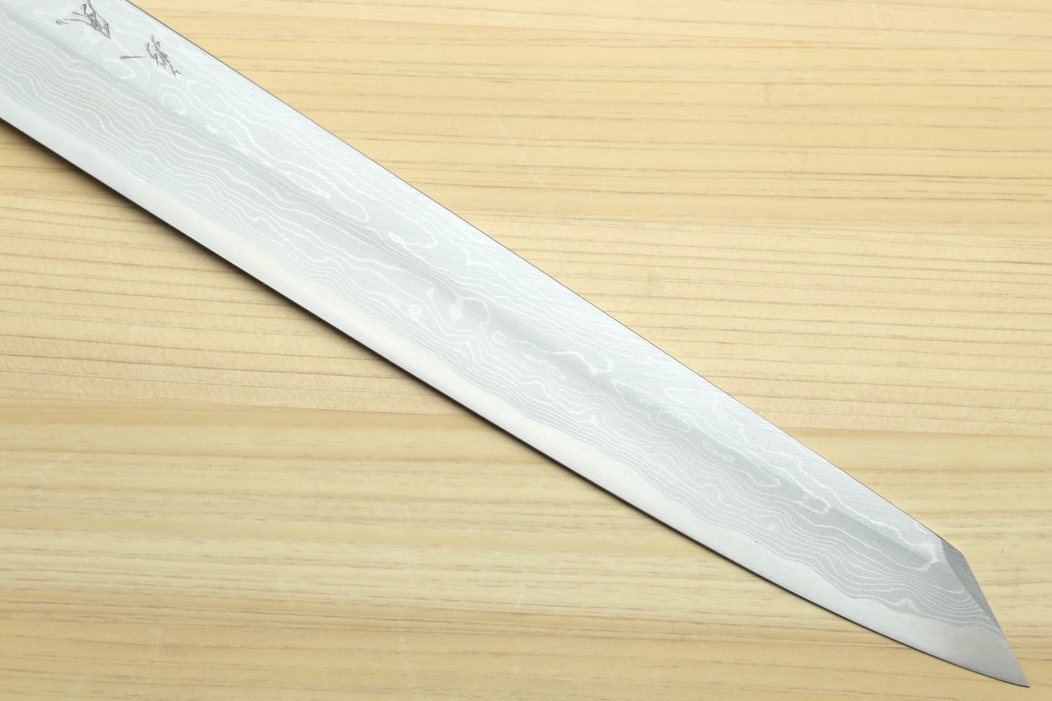 Yoshihiro Hayate Suminagashi Blue Steel #1 Yanagi Kiritsuke Sushi Sashimi Japanese Knife Ebony Handle
