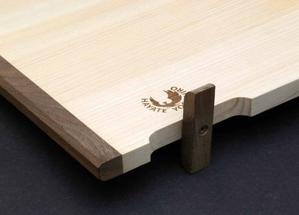 Yoshihiro Hinoki Cypress Anti-bacterial Japanese Natural Wooden Professional Grade Cutting Board with Anti Twisting Walnut Rim