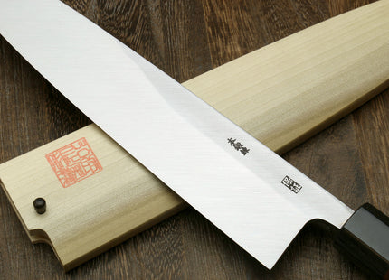 Yoshihiro Hongasumi Blue Steel Mioroshi Filet Sushi Sashimi Japanese Chef Knife with Rosewood Handle