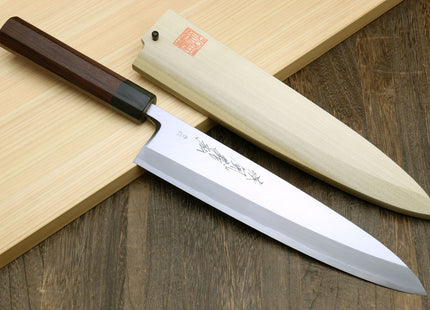 Yoshihiro Hongasumi Blue Steel Mioroshi Filet Sushi Sashimi Japanese Chef Knife with Rosewood Handle